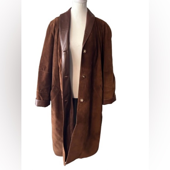 palma De Mallorca Jackets & Blazers - Stunning Estate Brown Leather Suede Jacket Coat Large Medium Designer 90s 80s